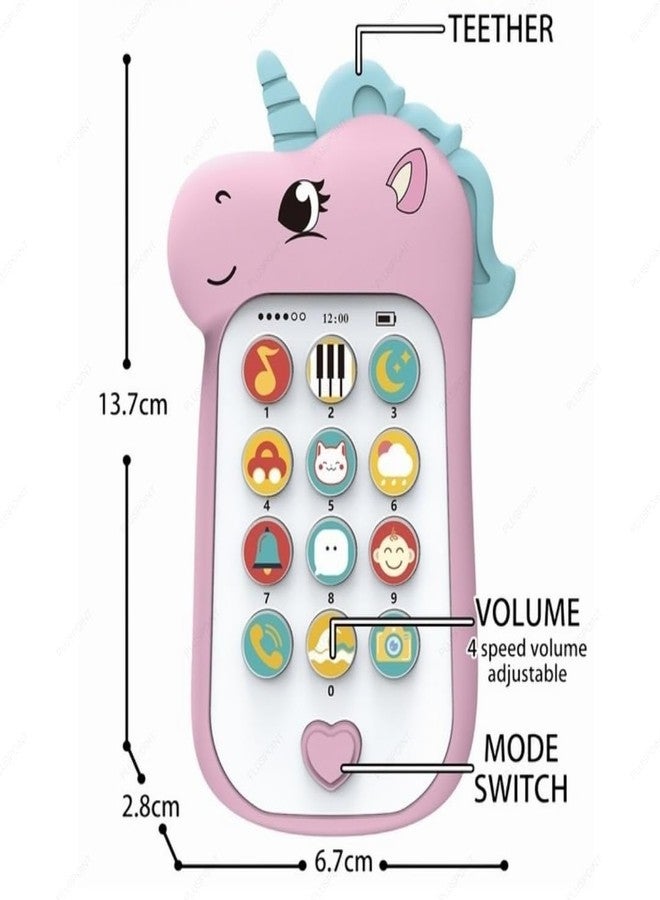 بلس بوينت لعبة هاتف يونيكورن للأطفال من بلس بوينت، مزودة بإضاءة وموسيقى، لعبة هاتف محمول تعليمية للأطفال الرضع والصغار، تتيح إجراء المكالمات والدردشة، لعبة ممتعة للعب الأدوار للأطفال من عمر سنة إلى ثلاث سنوات. - Image 4
